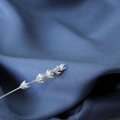Mineral Blue Viscose Twill Fabric by Eglantine et Zoe