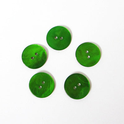 Green-painted-shell-button