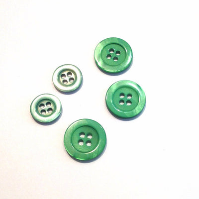 Four-holed-green-shiny-button