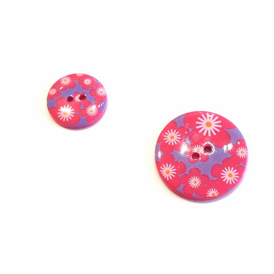 Pink-flower-print-button