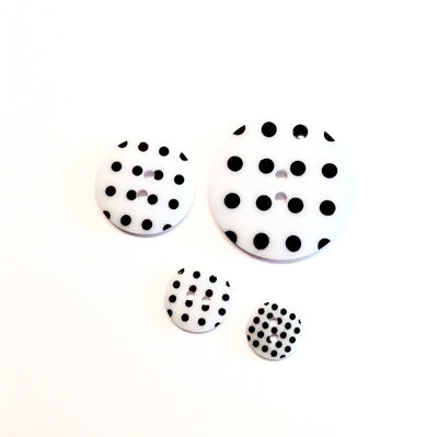 White-with-black-polka-dot-buttons