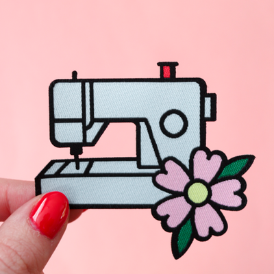 Sewing Machine woven iron on patch by Crafty Pinup