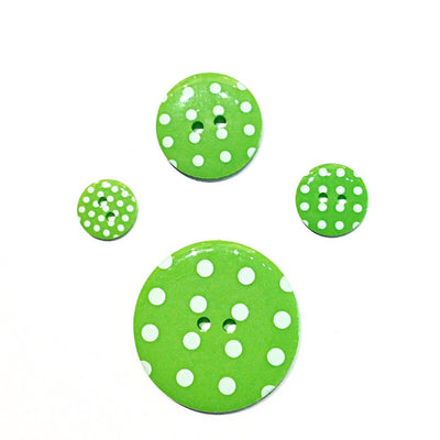 Green-polka-dot-button