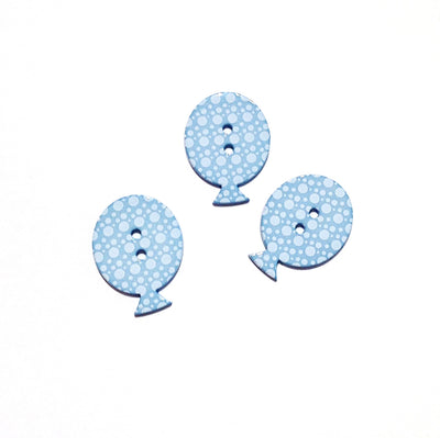 38mm-Blue-Plastic-Polka- dot-Balloon- Shaped- Buttons