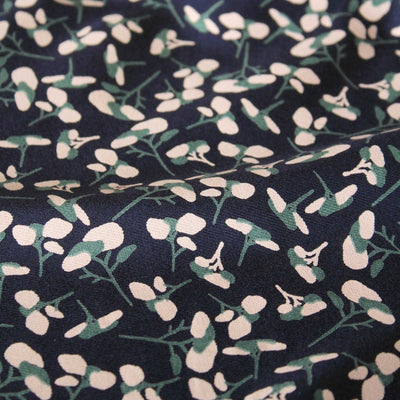 Pinea Blue Atlantique Viscose Crepe fabric by Eglantine Et Zoe