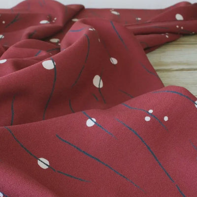 Noctis Red Viscose Crepe Fabric by Eglantine et Zoe