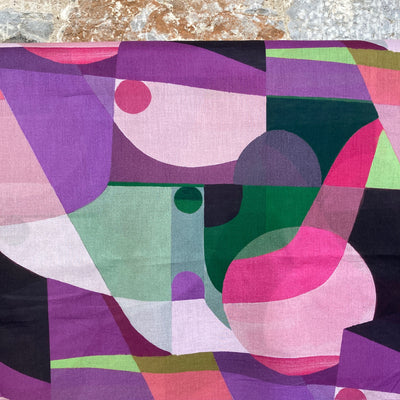 Midnight Summer Swim Purple Cotton Voile Fabric by Nerida Hansen