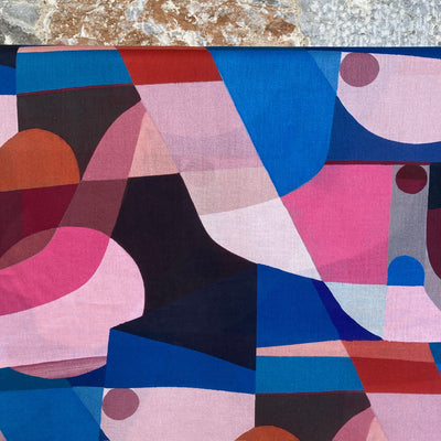 Midnight Summer Swim Blue Cotton Voile Fabric by Nerida Hansen