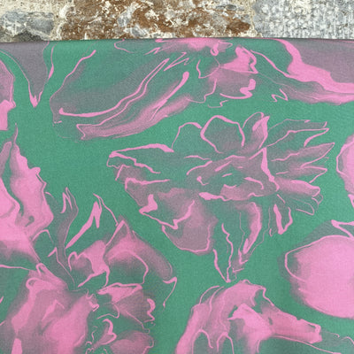 Pink and Green Rhythm Viscose Fabric By Roo-tid
