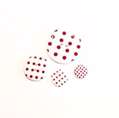 White-with-red-polka-dot-buttons