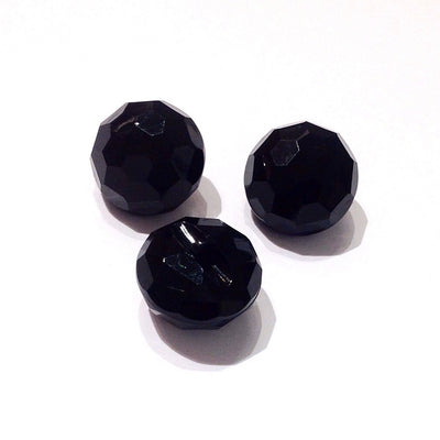 Plastic-Black-glitter-ball-effect-button