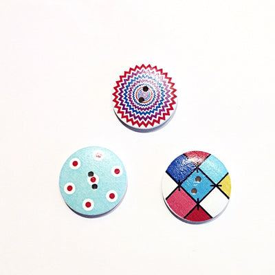 Wooden-painted-patterened-button