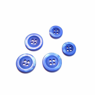 Blue-four-holed-shiny-plastic-button