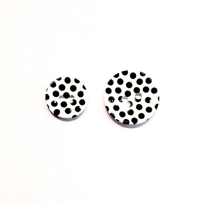 Black- and -White-polka dot-patterned- Buttons