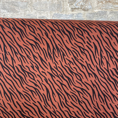 Zebra Print Rust Soft Sweat Fabric by Poppy 