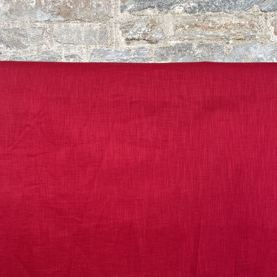 Cherry Red Linen Fabric