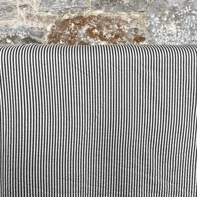 Navy & White Jacquard Stripe Jersey Fabric