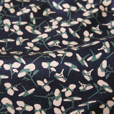 Pinea Blue Atlantique Viscose Crepe fabric by Eglantine Et Zoe