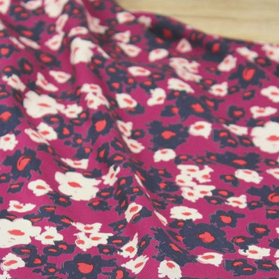Carlota Pink Magenta Viscose Twill Fabric by Eglantine et Zoe